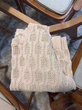 Maurices Cream Cable Stitch Crewneck Sweater 100% cotton